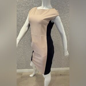 MaxMara Black and Cream Midi Dress